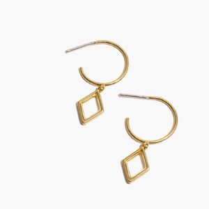 Madewell Diamond Charm Mini Hoop Earrings